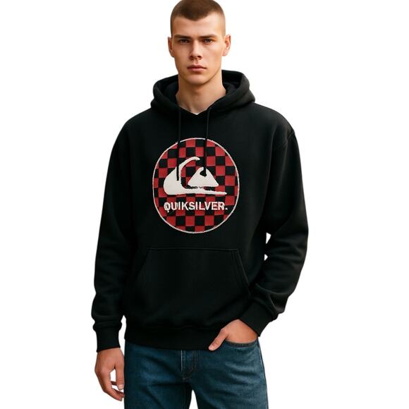 Quicksilver Vintage Hoodie Men’s small Surf Skate 90s Y2K Cotton Goth Grunge - Picture 1 of 8